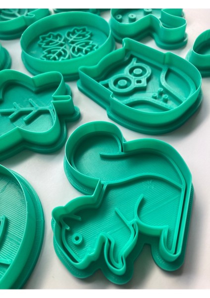 11 Parça Sonbahar Kurabiye Kalıbı Seti, Hayvanları ve Yaprak Desenli, Gıda Uyumlu Şekillendirici