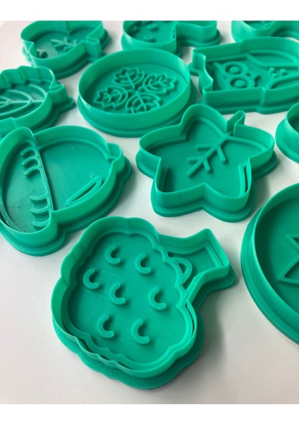 11 Parça Sonbahar Kurabiye Kalıbı Seti, Hayvanları ve Yaprak Desenli, Gıda Uyumlu Şekillendirici
