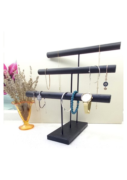 Ahşap - Siyah Kaplama Çelik Takı Standı Takı Düzenleyici Takı Organizeri fiyatları