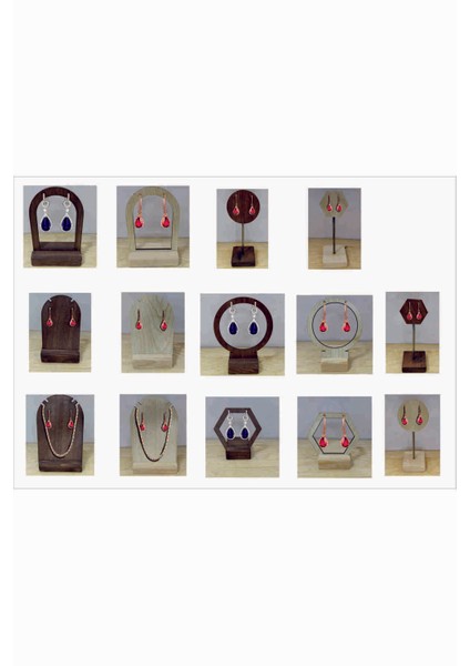 Küpe ve Kolye Teşhir Standı, Masaüstü Takı Organizeri, Ahşap Takı Sergileme Setleri fiyatları