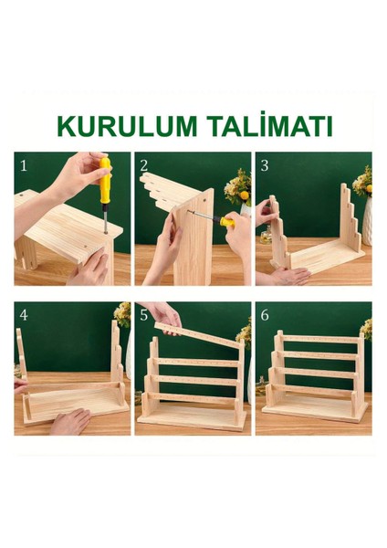 Kolye Küpe Bileklik Bilezik Standı, Ahşap Takı Sergileme Standı, 4 Kademeli Takı Stand fırsatları