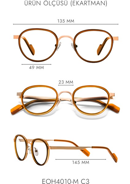 EOH4010-M C3 Kahverengi/sarı Mavi Işık Koruyucu Ekran Gözlüğü