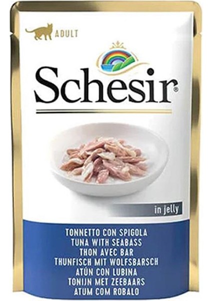 Pouch Jelly Ton Balıklı Levrekli Kıyılmış Yaş Kedi Maması 85 gr