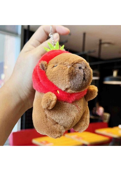 Capybara Hoodie Peluş Oyuncak Anahtarlık Sevimli Bebek Hayvan Figürlü Çanta & Araba Süsü Tatlı Aksesuar fiyatları
