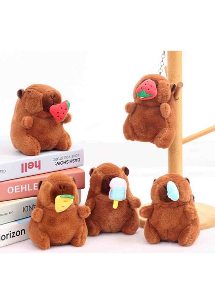 Capybara Hoodie Peluş Oyuncak Anahtarlık Sevimli Bebek Hayvan Figürlü Çanta & Araba Süsü Tatlı Aksesuar modelleri