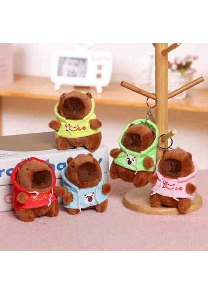 Capybara Hoodie Peluş Oyuncak Anahtarlık Sevimli Bebek Hayvan Figürlü Çanta & Araba Süsü Tatlı Aksesuar fırsatları