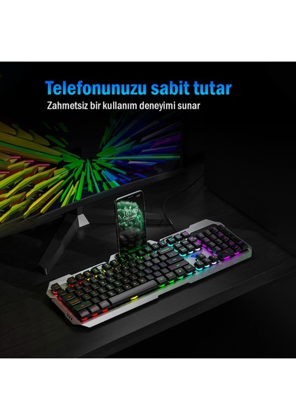 F2023 Gaming Türkçe Q Rainbow Membran 2400DPL Oyuncu Klavye Mouse Set fiyatları