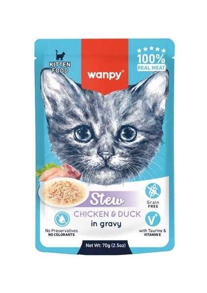 Stew Sos Içinde Tavuk ve Ördekli Yavru Kedi Konservesi 70 gr