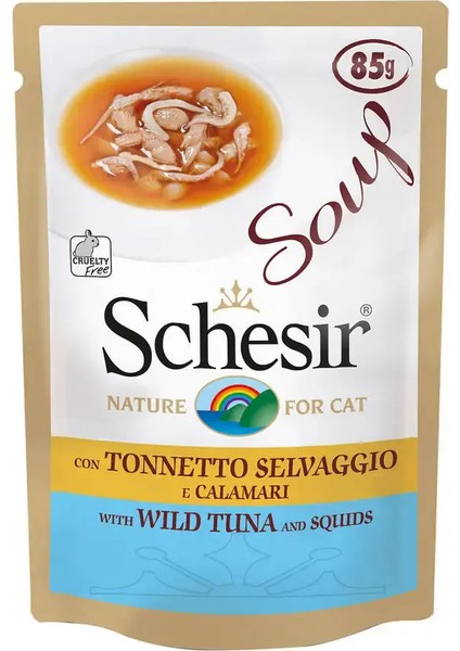 Ton Balığı ve Kalamarlı Tamamlayıcı Yetişkin Kedi Çorbası 85GR
