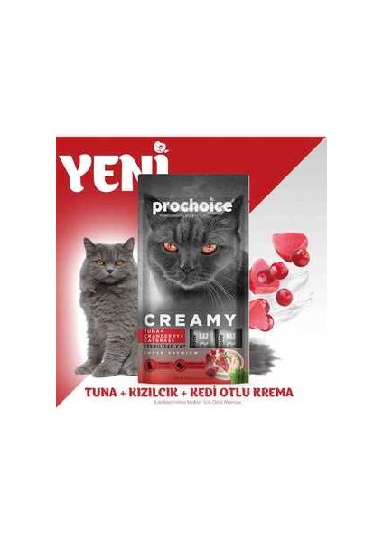 Prochoice Creamy Ton Balığı ve Kızılcıklı Krema Kedi Ödül Maması 4X15GR fiyatları
