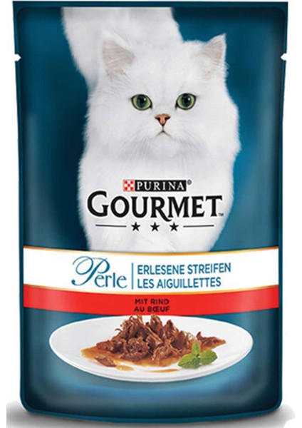 Gourmet Perle Izgara Sığır Etli Yetişkin Kedi Konservesi 85GR