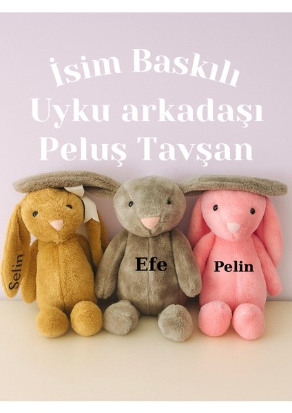 Isme Özel Uyku Arkadaşı Kişiselleştirilebilir Peluş Tavşan modelleri