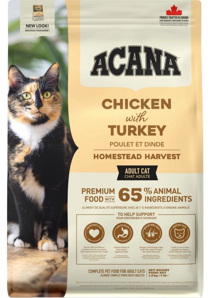 Homestead Harvest Tavuk ve Hindi Etli Yetişkin Kedi Maması 1,8kg