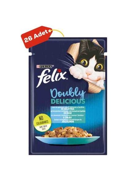Çifte Lezzet Somonlu ve Sardalyalı Kedi Konservesi 26X85GR 26LI fiyatları