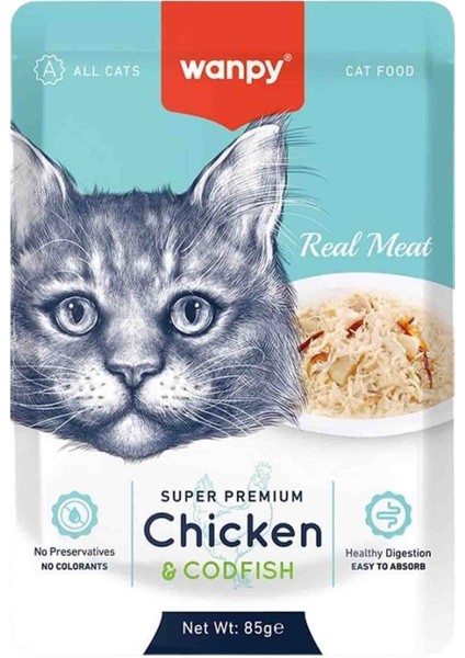 Pouch Tavuklu ve Morina Balıklı Kedi Konservesi 85GR