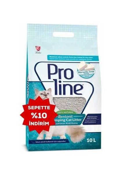 Proline Marsilya Sabunlu Bentonit Kedi Kumu 10LT