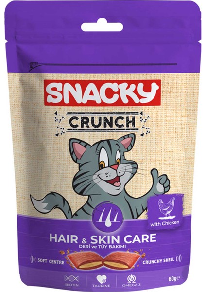 Crunch Hair & Skin Care Tüy ve Deri Bakımı Için Kedi Ödül Maması 60GR
