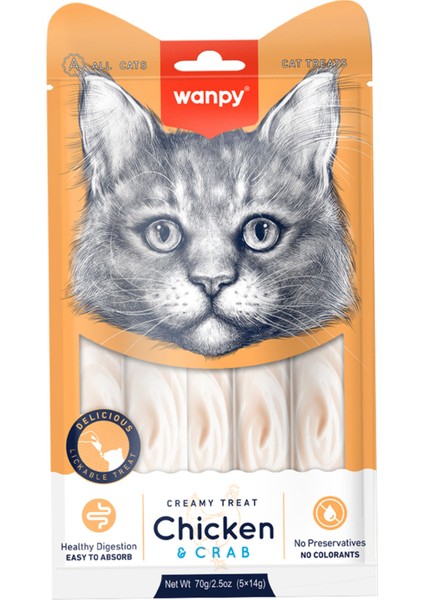 Tavuklu ve Yengeçli Sıvı Kedi Ödül Maması 5X14GR