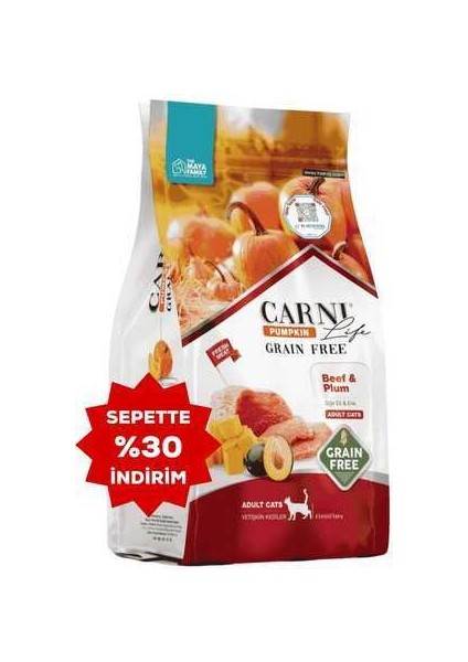 Life Pumpkin Tahılsız Sığır ve Erik Yetişkin Kedi Maması 1,5kg