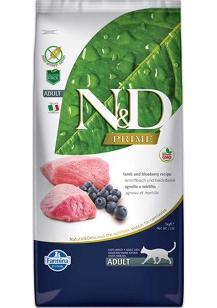 Nd Prime Tahılsız Kuzu Eti ve Yaban Mersinli Yetişkin Kedi Maması 10KG