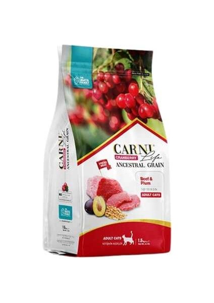 Life Cranberry Ancestral Grain Sığır ve Erik Yetişkin Kedi Maması 1,5kg fiyatları