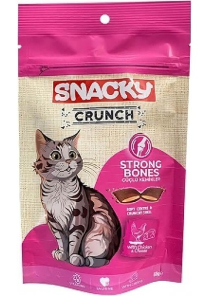 Crunch Strong Bones Güçlü Kemikler Için Tavuk ve Peynirli Kedi Ödül Maması 60GR