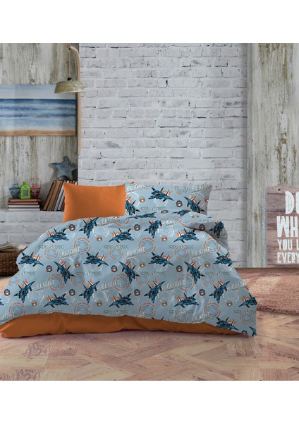 Tek Kişilik Pamuklu Nevresim Takımı Ranforce (Kumaş) Desenli