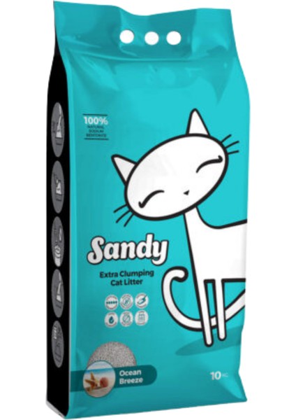 Ocean Breeze Okyanus Kokulu Ekstra Topaklanan Sodyum Bentonit Kedi Kumu 10 kg
