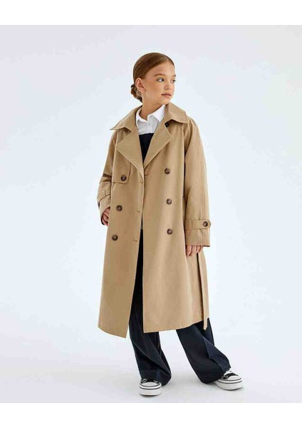 Yeni Sezon Kız Çocuk Kruvaze Trençkot