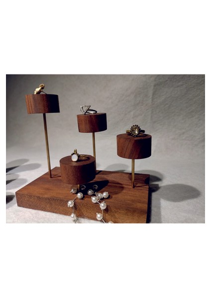 Yüzük Sergileme Standı, Teşhir Podyumu, 4 Katmanlı Takı Sergileme Standı