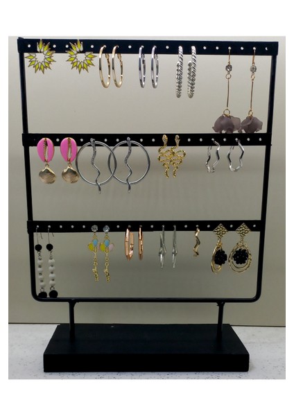 Küpe Teşhir Standı, Metal Küpe Organizeri, Siyah Renk Metal Küpe Takı Standı Organizeri