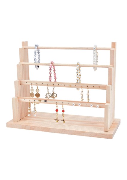 Kolye Küpe Bileklik Bilezik Standı, Ahşap Takı Sergileme Standı, 4 Kademeli Takı Stand modelleri