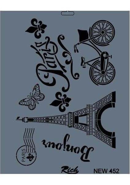 Rich New Seri N-452 Stencil 35X25 cm