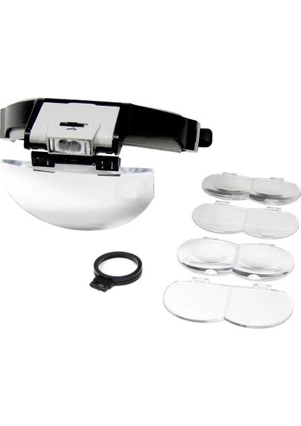 Lens Takmalı 5 Lenslı , LED Lambalı Şapka Tip Büyüteç modelleri