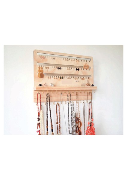 Kolye ve Küpe Standı, Duvara Asılan Ahşap Takı Sergileme Standı, Dolap Içi Takı Düzenleyici fiyatları