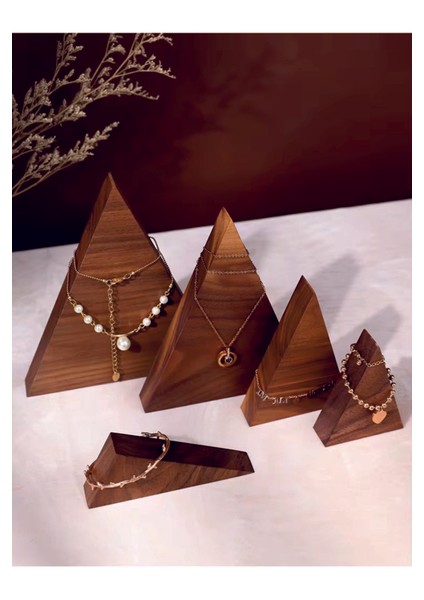 Ahşap Takı Sergileme Standı, Teşhir Podyumu, Kolye Küpe Bileklik Bilezik Sergi Standı (5A Det Set) indirimleri