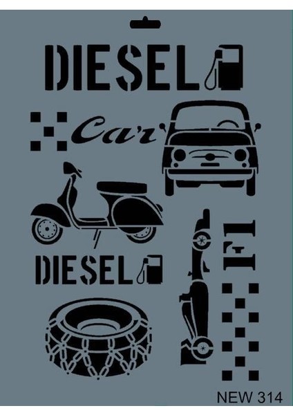 Rich New Seri N-314 Stencil 35X25 cm