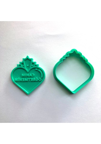 24 Kasım Öğretmenler Günü Hediyesi | Kalpli ve Taçlı Kurabiye Kalıbı Seti modelleri