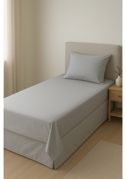 Tek Kişilik Lastikli Çarşaf Seti-Gri fiyatları