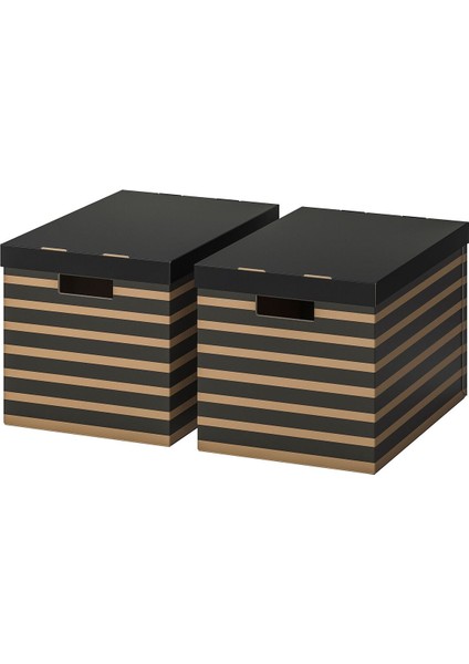 Kutu Seti, Siyah-Natürel, 56X37X36 Cm, 2 Adet