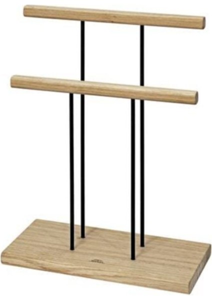 Ahşap - Siyah Kaplama Çelik Takı Standı Takı Düzenleyici Takı Organizeri 2 Kademeli fırsatları