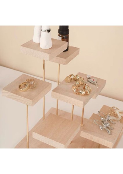 Ahşap Takı Sergileme Standı, 9 Katmanlı Teşhir Podyumu, Küpe Yüzük Sergi Standı fiyatları