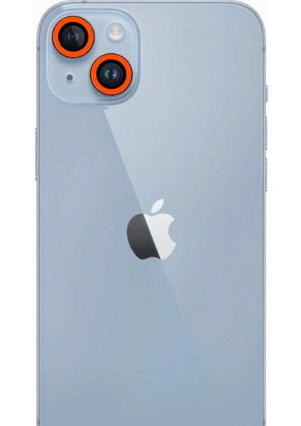 Bfs iPhone 13 Neon Fosforlu Kamera Lens - Turuncu