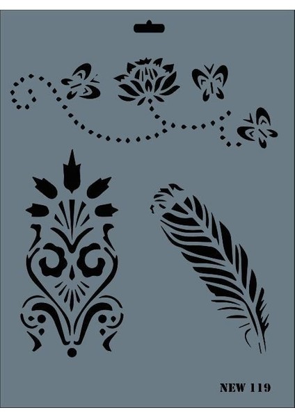 Rich New Seri N-119 Stencil 35X25 cm