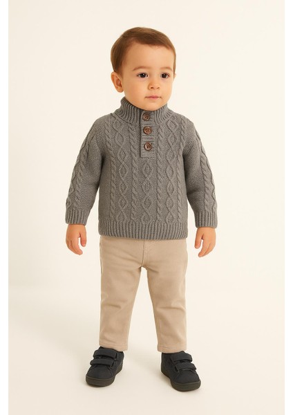 Erkek Çocuk Triko Kazak & Bej Pantolon 2’li Takım – 3610 G fiyatları