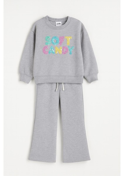 Kız Çocuk Renkli Payet Nakışlı 2’li Eşofman Takımı (Sweatshirt + Alt) 10760 fiyatları