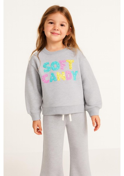 Kız Çocuk Renkli Payet Nakışlı 2’li Eşofman Takımı (Sweatshirt + Alt) 10760 modelleri