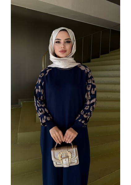 Leopar Desenli Merserize Elbise modelleri