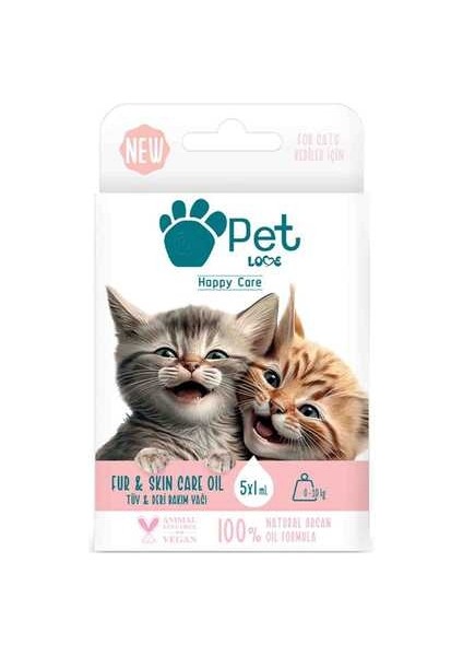 Doğal Argan Yağlı Kediler Için Tüy Bakım Yağı 5X1ML