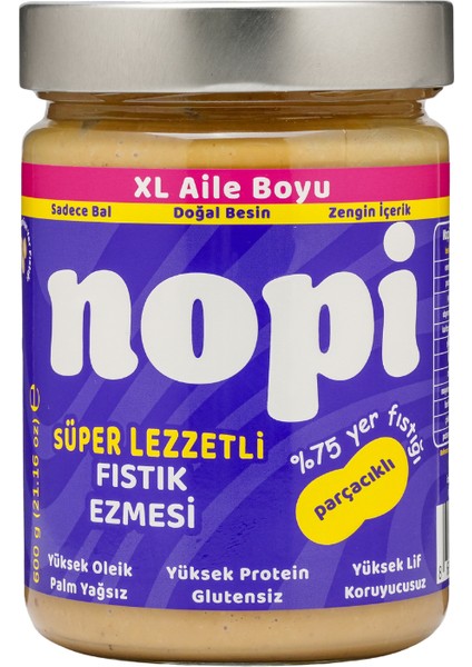 Nopi Xl Yer Fıstığı Ezmesi Parçacıklı 600G